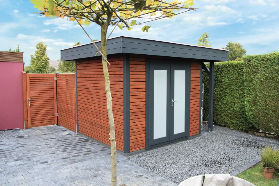 Gerätehaus von BHB, Modell Cara Cello 2527 F + 80 Sd