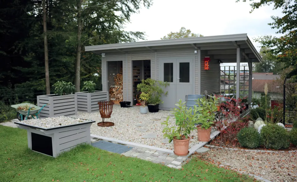 Gartenhaus von BHB, Modell Cara Legno 2520P + 300An + 145Sd