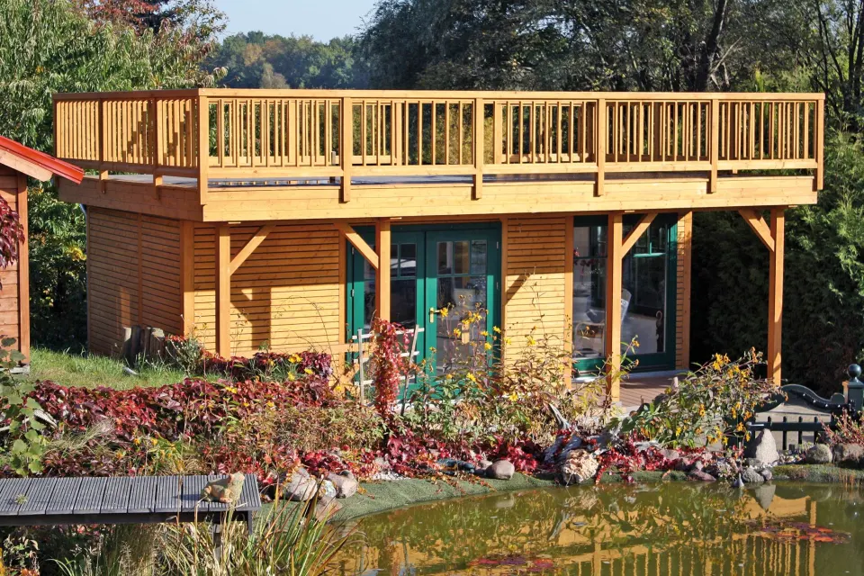 Gartenhaus von BHB, Modell Cara Riva 3450 F + 240 An