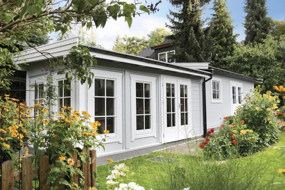 Gartenhaus von BHB, Modell Cara Stella Due P (Three-Sided Extension)