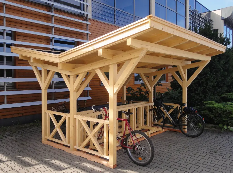 Wiata drewniana BHB, model Bikeport 14